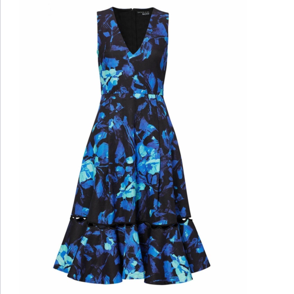 Sachin & Babi blue floral print a-line dress
